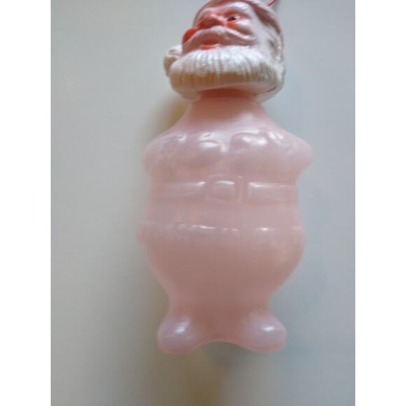 Santa Claus Christmas Candy Container Ornament Figure Hong Kong Vintage Plastic - Picture 3 of 5